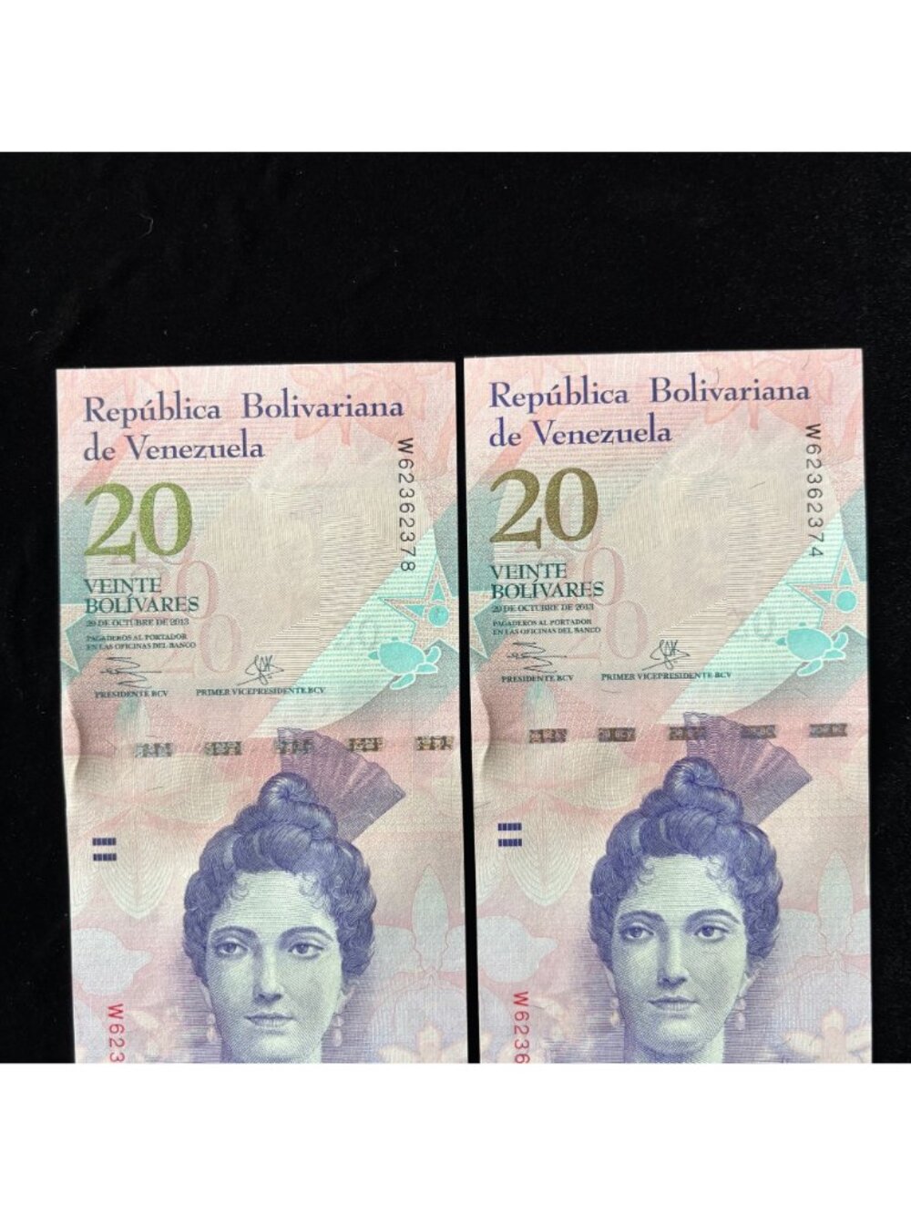 Venezuela Banknote Set 200,000 Bolivares Liberator 20 Heroine Hyperinflation Lot - Picture 7 of 9